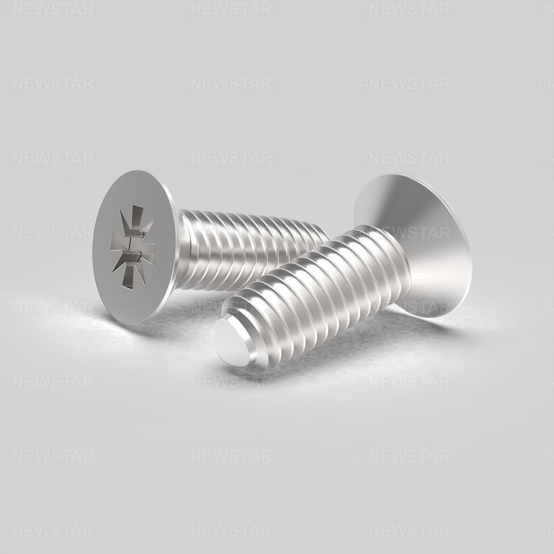 M2.5 X 5 Countersunk Pozi Thread Forming Screw DIN7500M Steel Zinc