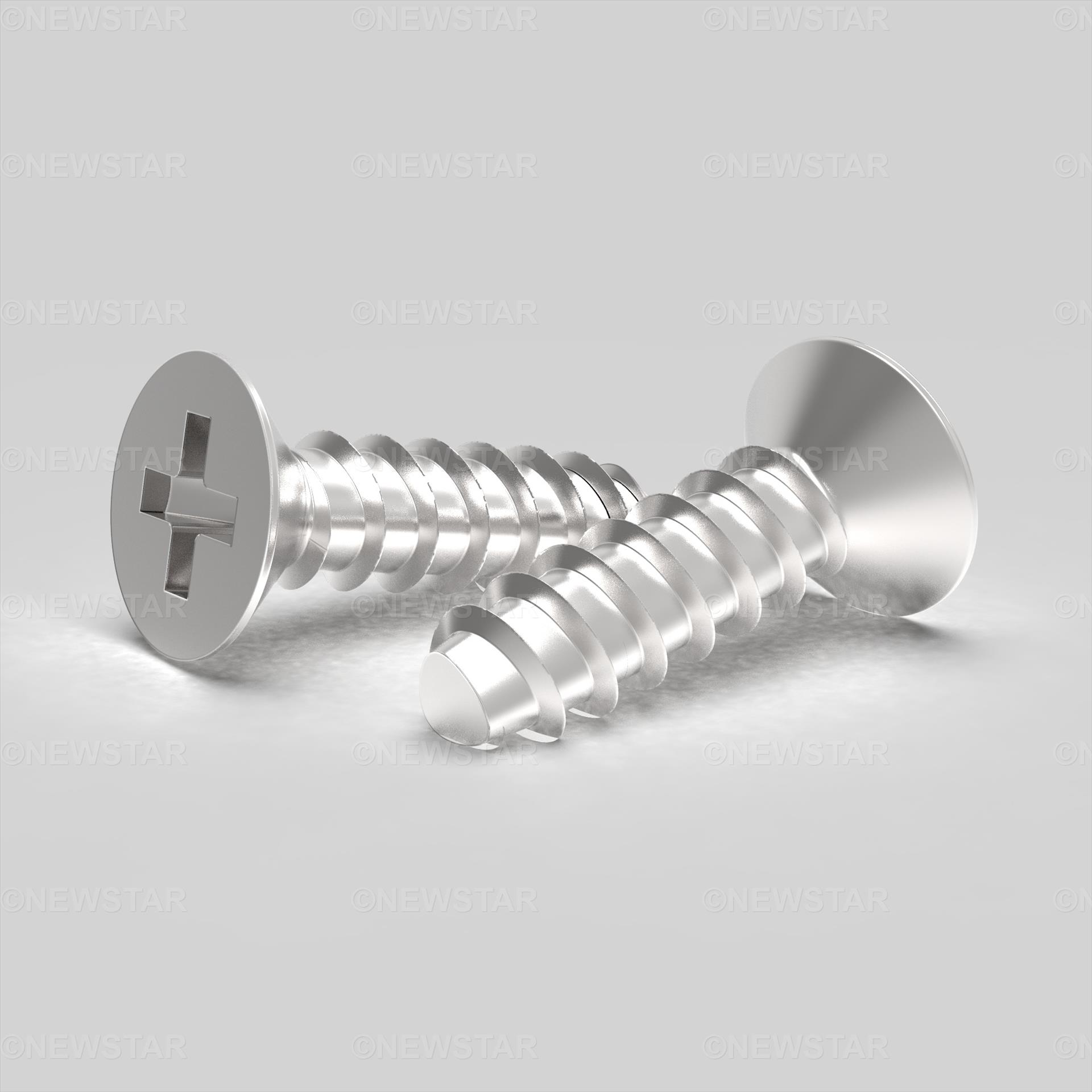 M1.4 X 2 Countersunk Head (Standard Head) B-Tite Steel Zinc